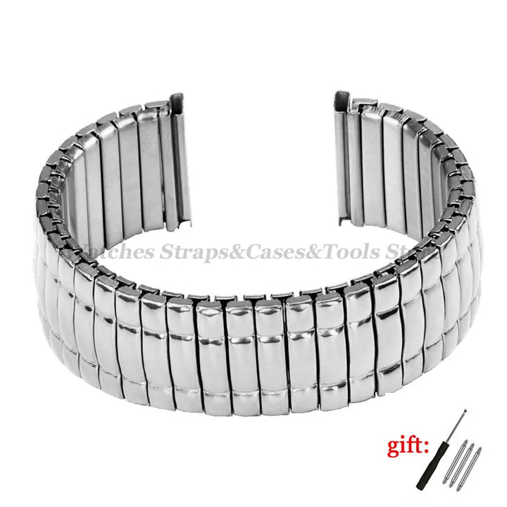 Stainless Steel Expansion Watch Band – 12–20mm, Unisex Metal Strap