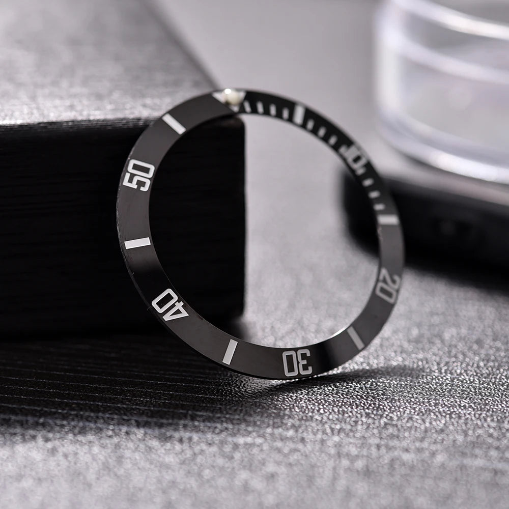 NATOBELT 38mm Ceramic For 40mm SUB Watch Case Alloy Watch Bezel Insert Ring Slope NH35 NH34 GMT Diving Watch Part Accessories