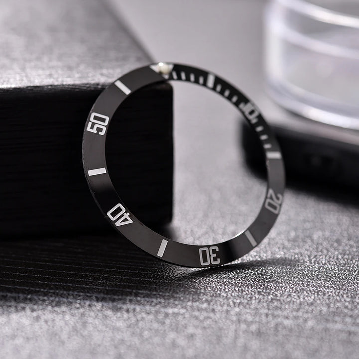 NATOBELT 38mm Ceramic For 40mm SUB Watch Case Alloy Watch Bezel Insert Ring Slope NH35 NH34 GMT Diving Watch Part Accessories