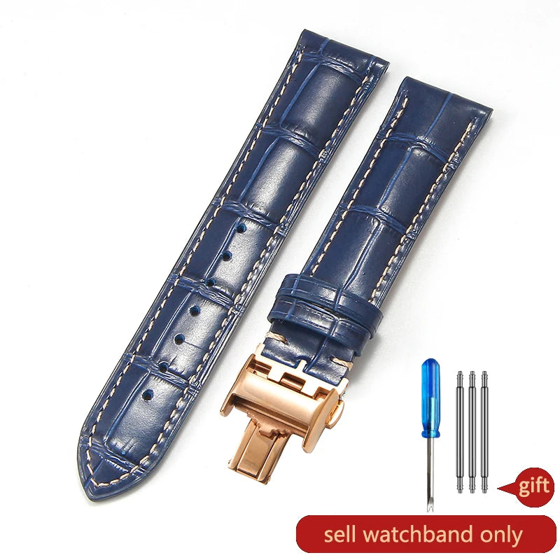 Genuine Cowhide Leather Watch Band 18–22mm for Longines Master &
