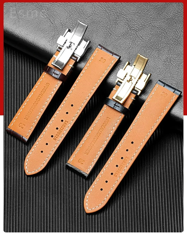 Genuine Cowhide Leather Watch Band 18–22mm for Longines Master &