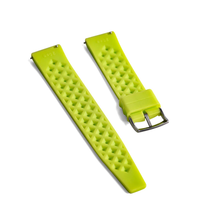 Premium Fluororubber 20–22mm Quick Release Tropical Glow Watch Strap – Flat End Universal Fit
