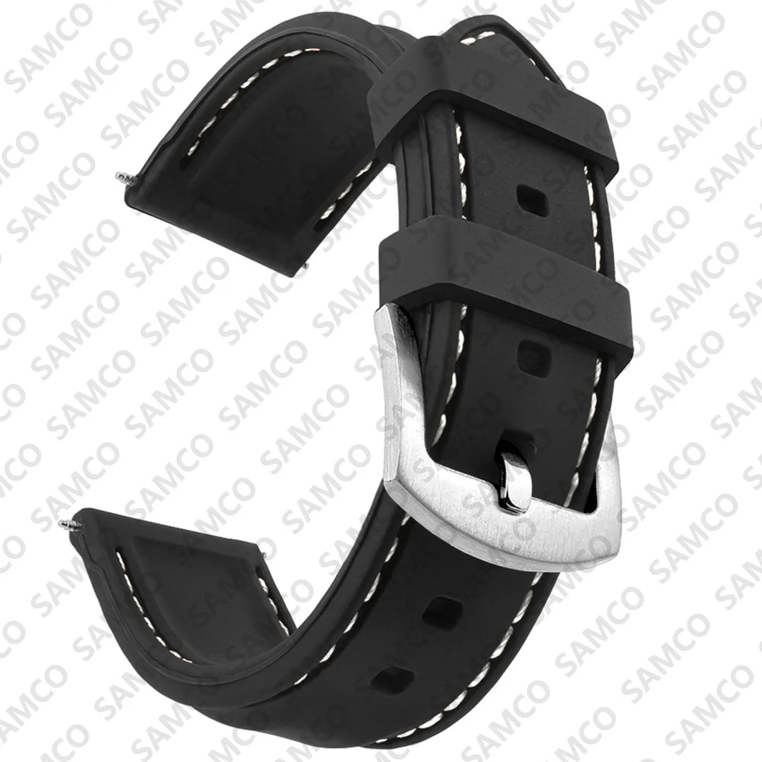 Silicone Rubber Watch Band 18–26mm (Soft & Comfortable Replacement Strap)