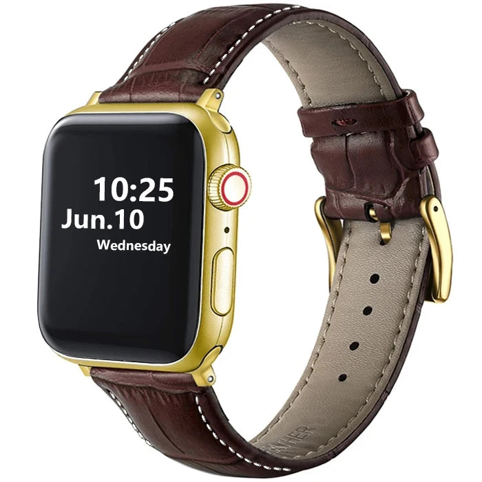 Leather Apple Watch Band (38/42mm, Series 3–6/SE Compatible)