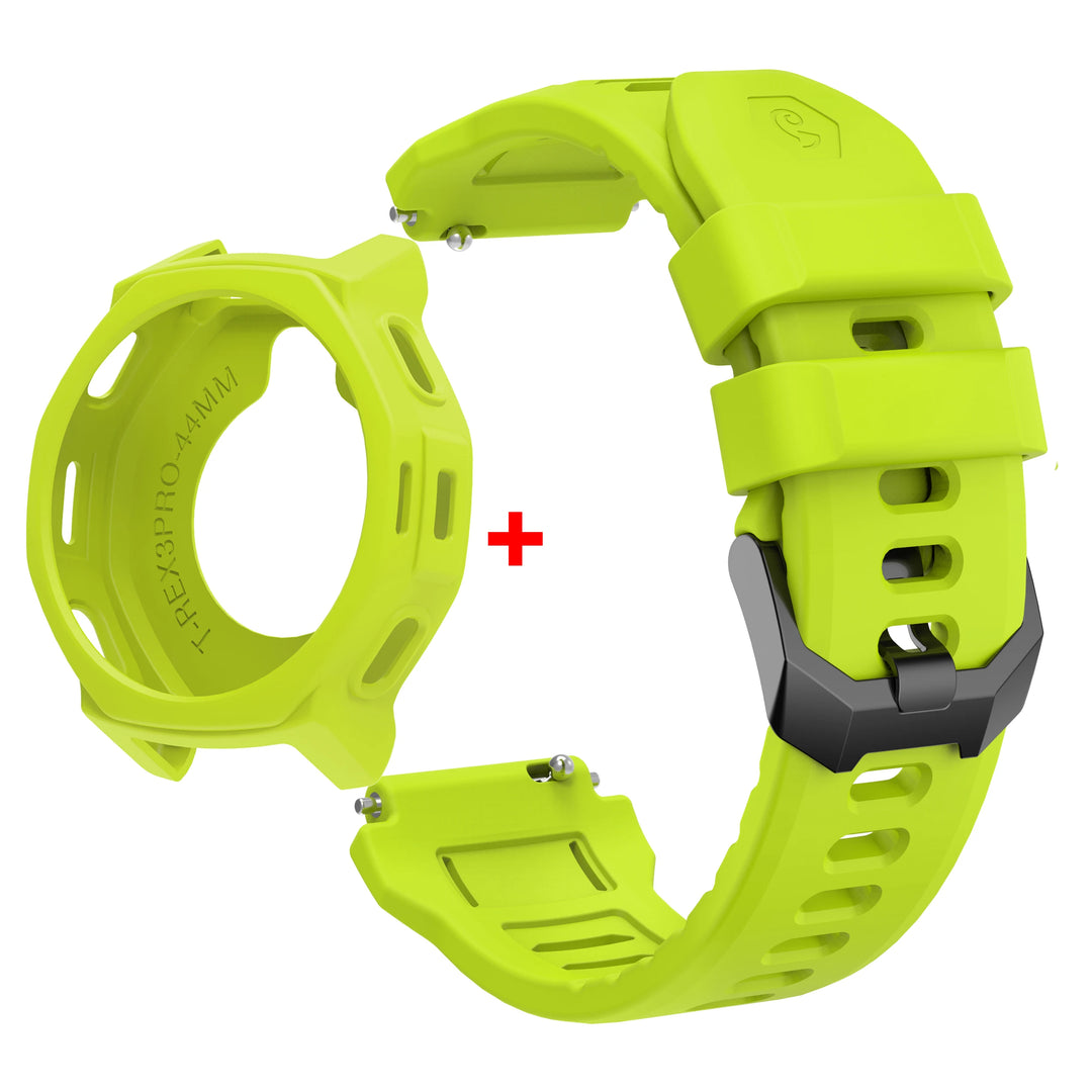 Silicone Strap with Protective Case for Amazfit T-Rex 3 Pro (44mm)