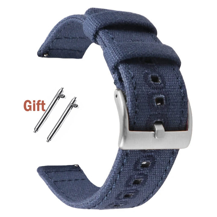 Braided Canvas Watch Band for Samsung Galaxy 3/4 40mm 44mm Classic 46/42mm Quick Release Bracelet for Huawei Strap18mm 20mm 22mm