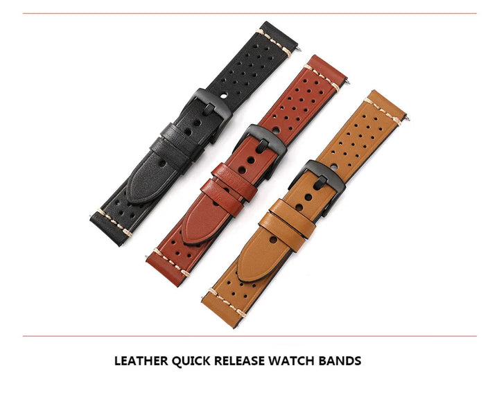 Fashion Quick Release Top Grain Leather Watch Band 20mm 22mm