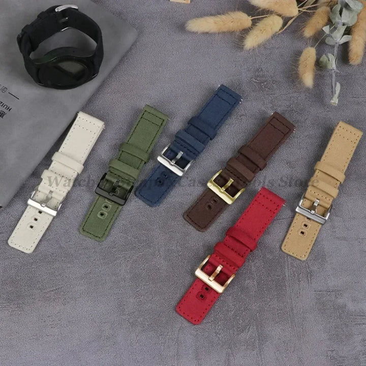 Braided Canvas Watch Strap 18–22mm