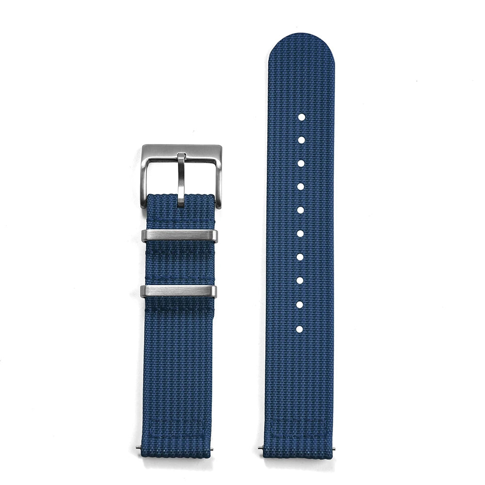 NATOBELT Nylon Sailcloth Ribbed Strap 18mm 20mm 22mm Premium Grade Quick Release Military Ribbed Nylon Watch Bands