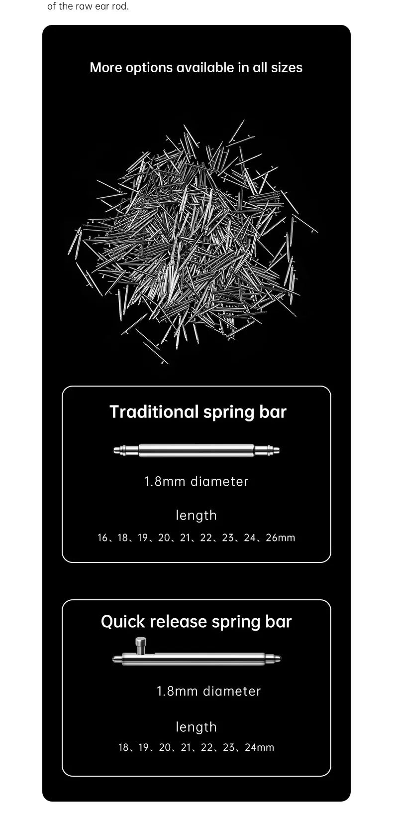 Maikes Quick-Release 316L Stainless Steel Spring Bars – 18/19/20/22mm for Watch Straps