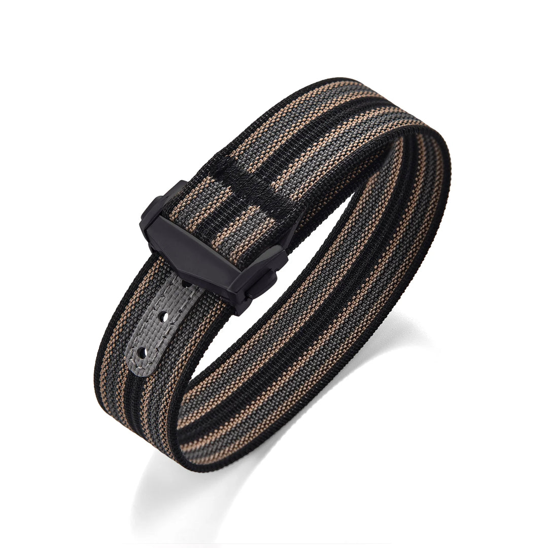 Ribbed Nylon & FKM Rubber Watch Strap – 18–22mm Folding Buckle for Omega, Tudor & Seiko