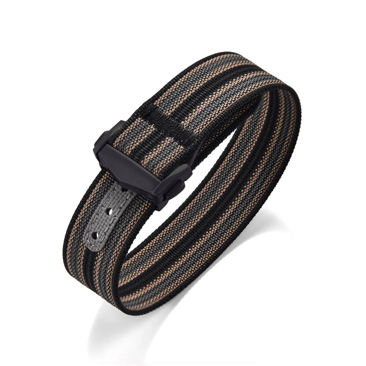 Ribbed Nylon & FKM Rubber Watch Strap – 18–22mm Folding Buckle for Omega, Tudor & Seiko