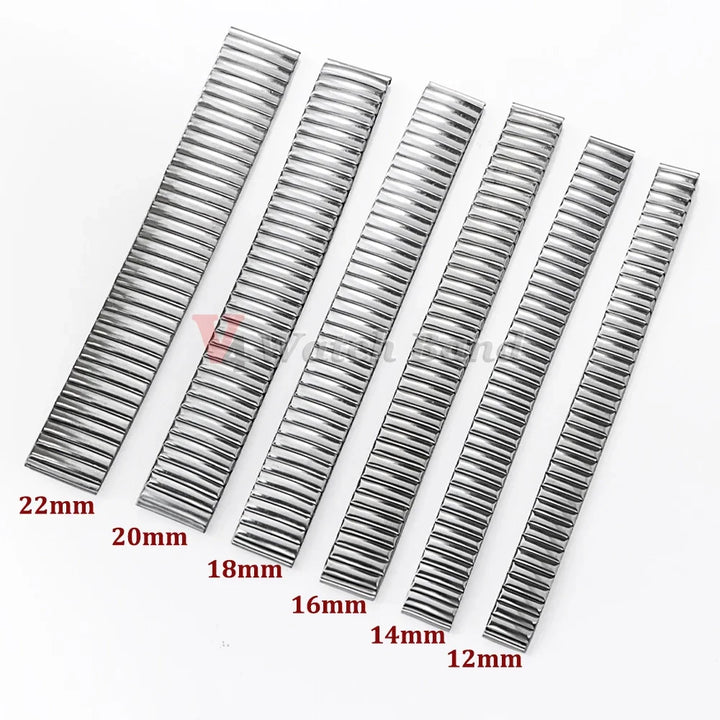 12 14 16 18 20 22mm Stainless Steel Elastic Strap Polished Band Metal Bracelet Watch Accessories for Samsung Watch3/4/5/6