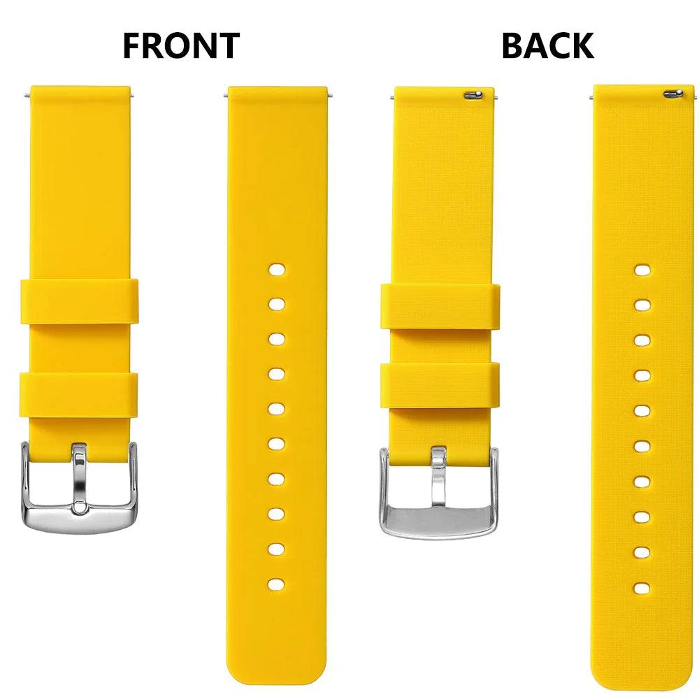 Fashion Silicone Watch Straps – Multiple Colors (14–24mm)