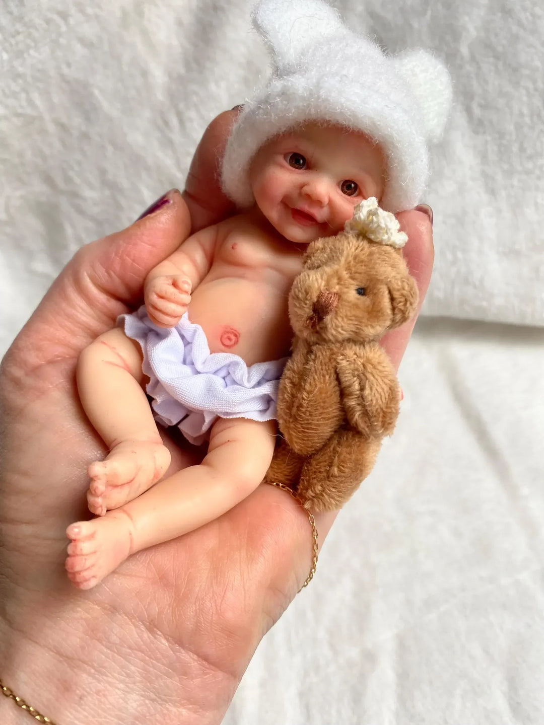 14–15 cm Cuddly Mini Palm Silicone Reborn Doll