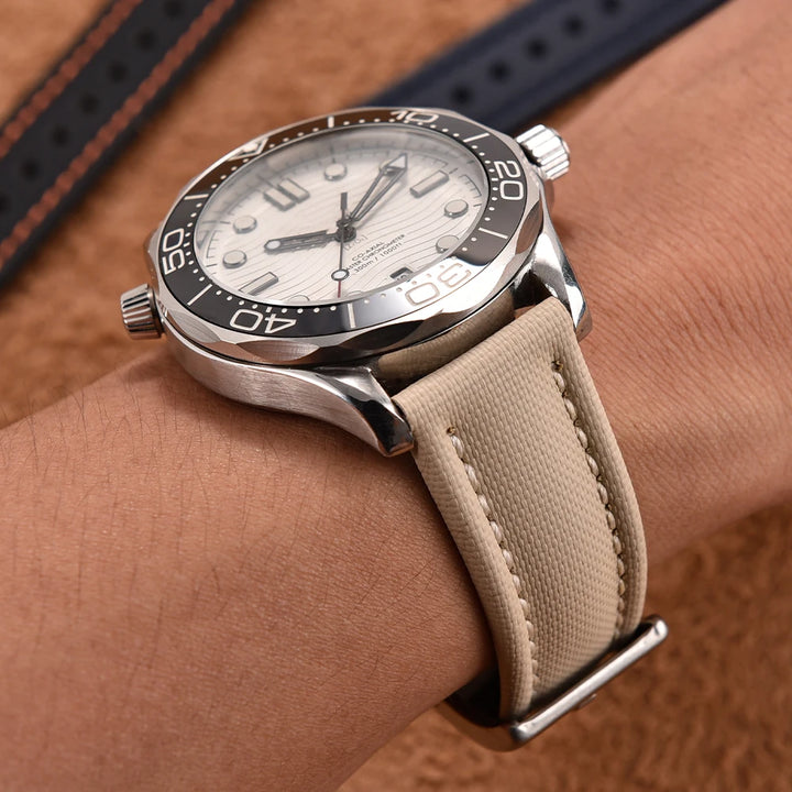 Universal Sailcloth Watch Band 18mm 20mm22mm Sailcloth Leather Strap Qucik Release Bracelet Accessories for Omega for Seiko Belt