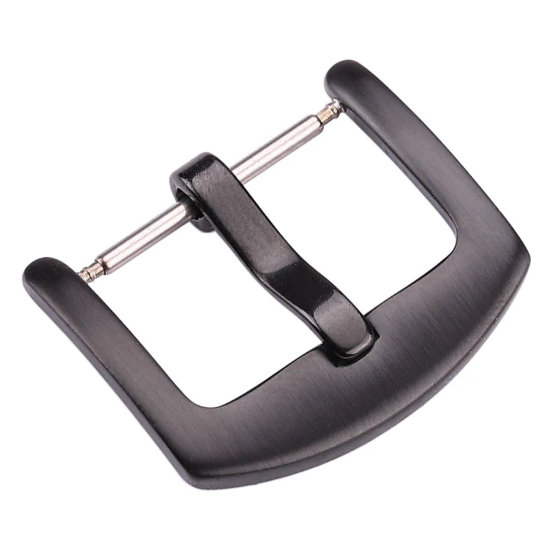 316L Stainless Steel Watch Band Buckle 18–24mm Black Brushed