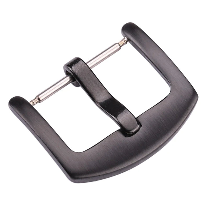 316L Stainless Steel Watch Band Buckle 18–24mm Black Brushed