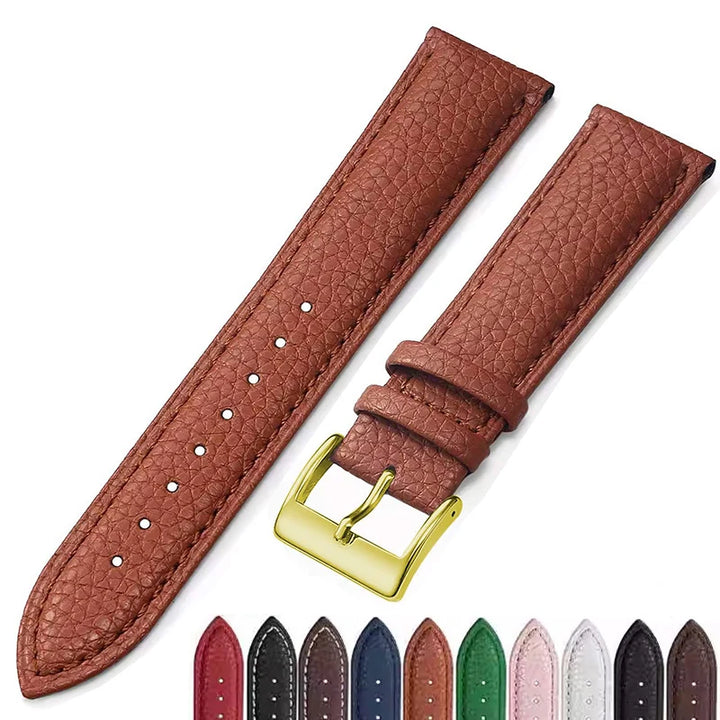 Genuine Leather Watch Band 18mm 20mm 22mm 24mm Watch Strap for Man Women High-quality Wrist Watchband + Tool