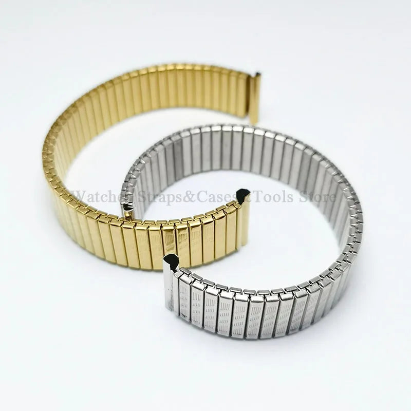 Stainless Steel Elastic Stretch Watch Strap – 12–20mm, Expansion Band
