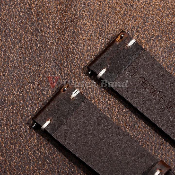 Handmade Retro Oil Wax Genuine Calfskin Strap 18mm 19mm 20mm 21mm 22mm 24mm Quick Release Belt Men Women Watch Band Accessories