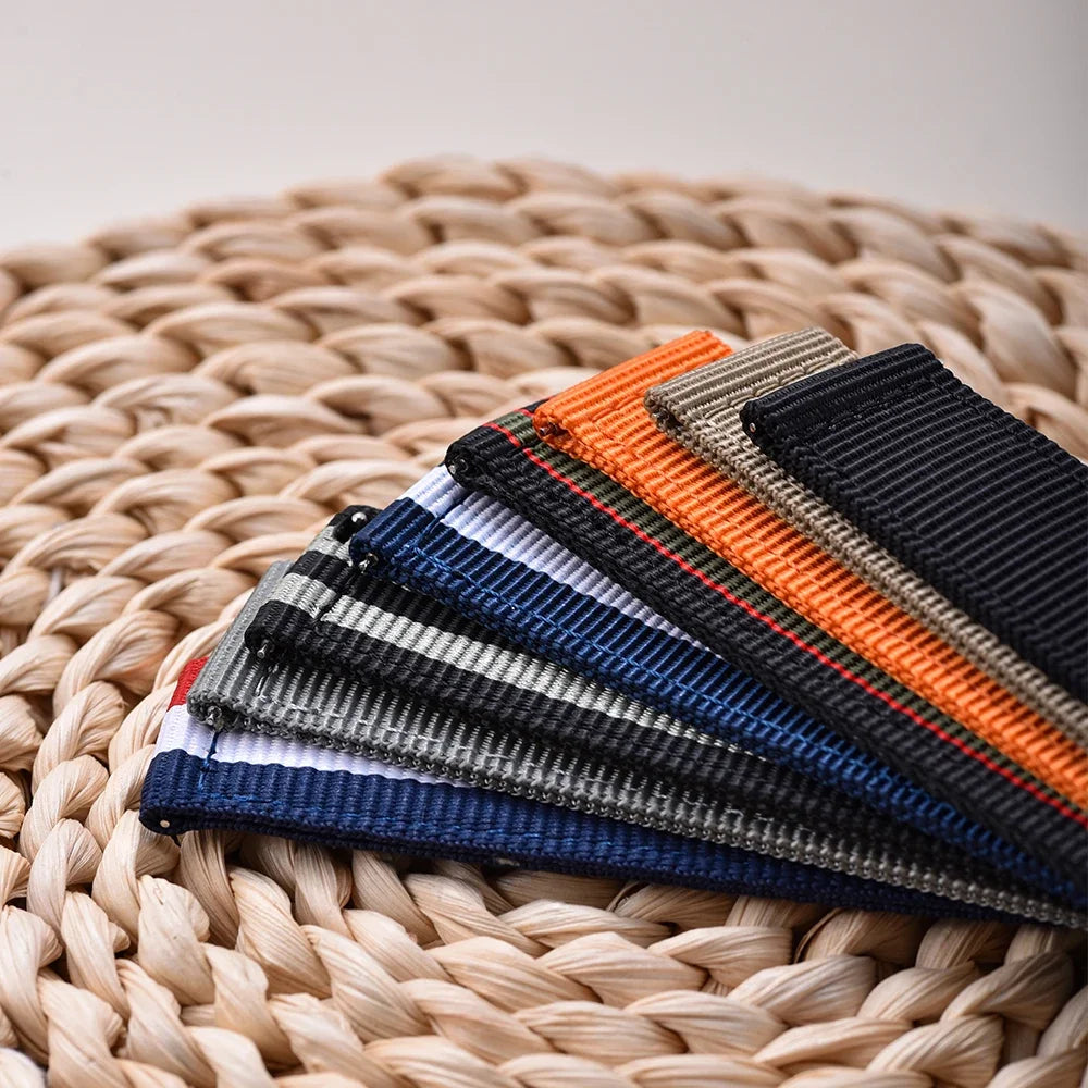 JUELONG Premium  Quick Release Sailcloth Nylon Strap 18mm 20mm 22mm Military Nylon Watchband For Watch Accessories Replacement