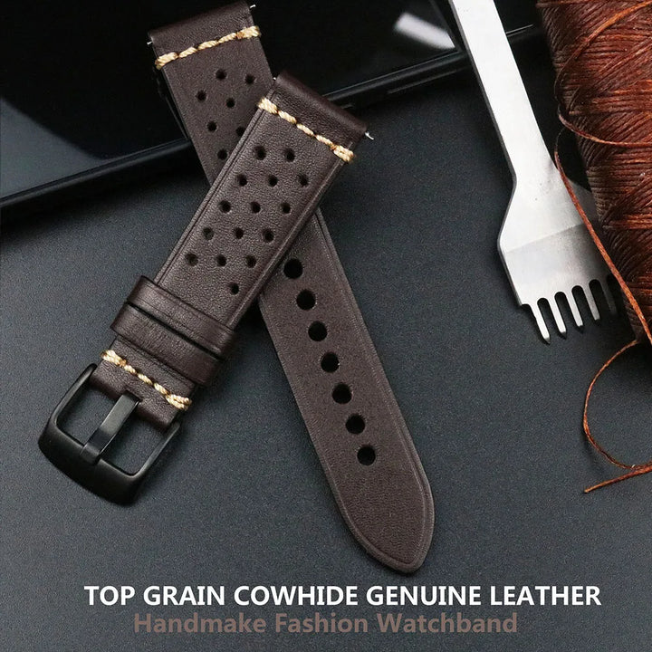 Fashion Quick Release Top Grain Leather Watch Band 20mm 22mm