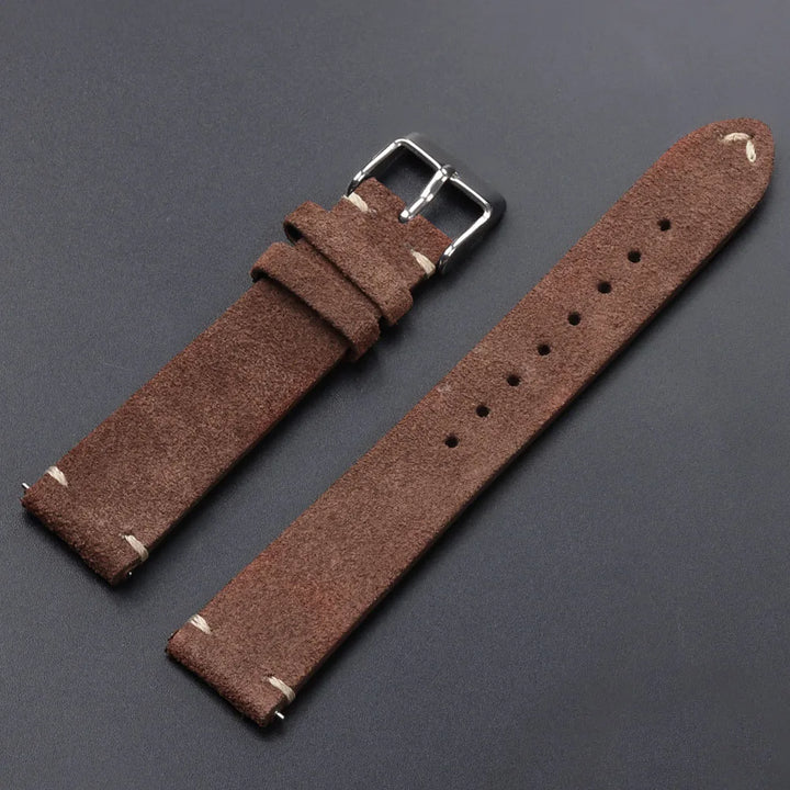 Quick Release Soft Suede Leather Watch Strap (14–22mm)