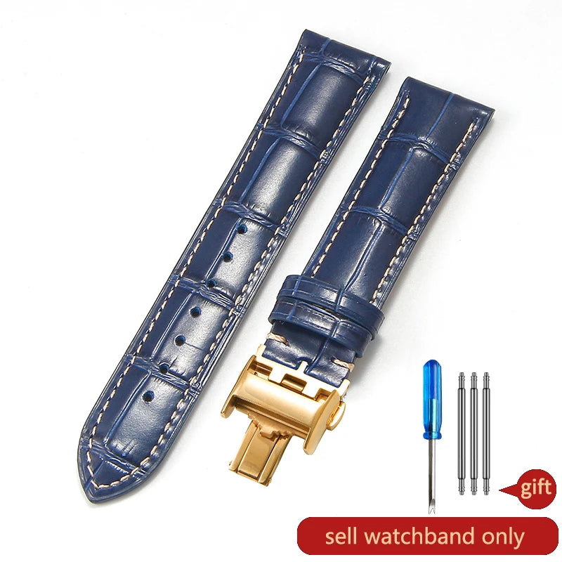 Genuine Cowhide Leather Watch Band 18–22mm for Longines Master &
