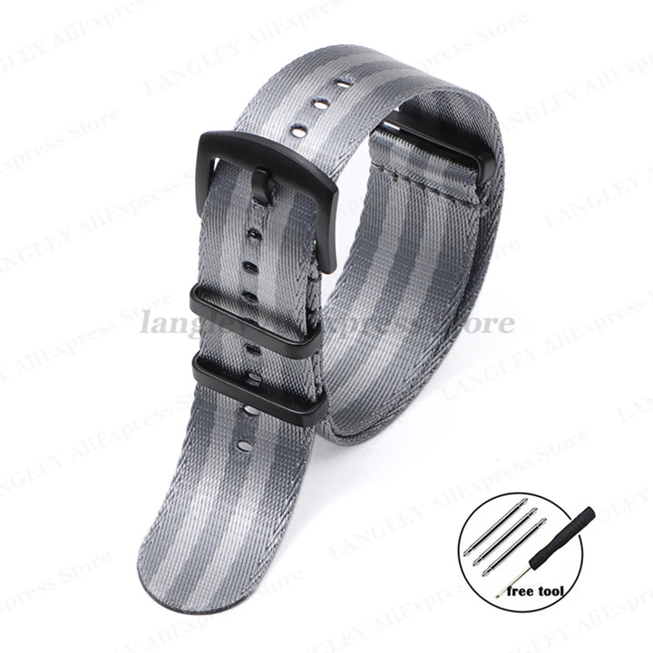 Premium Nylon Watch Strap 20/22mm (Black Buckle)