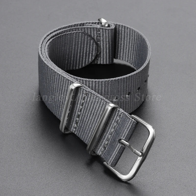 Nylon Army Sport Strap (18–22mm) – Black & Green