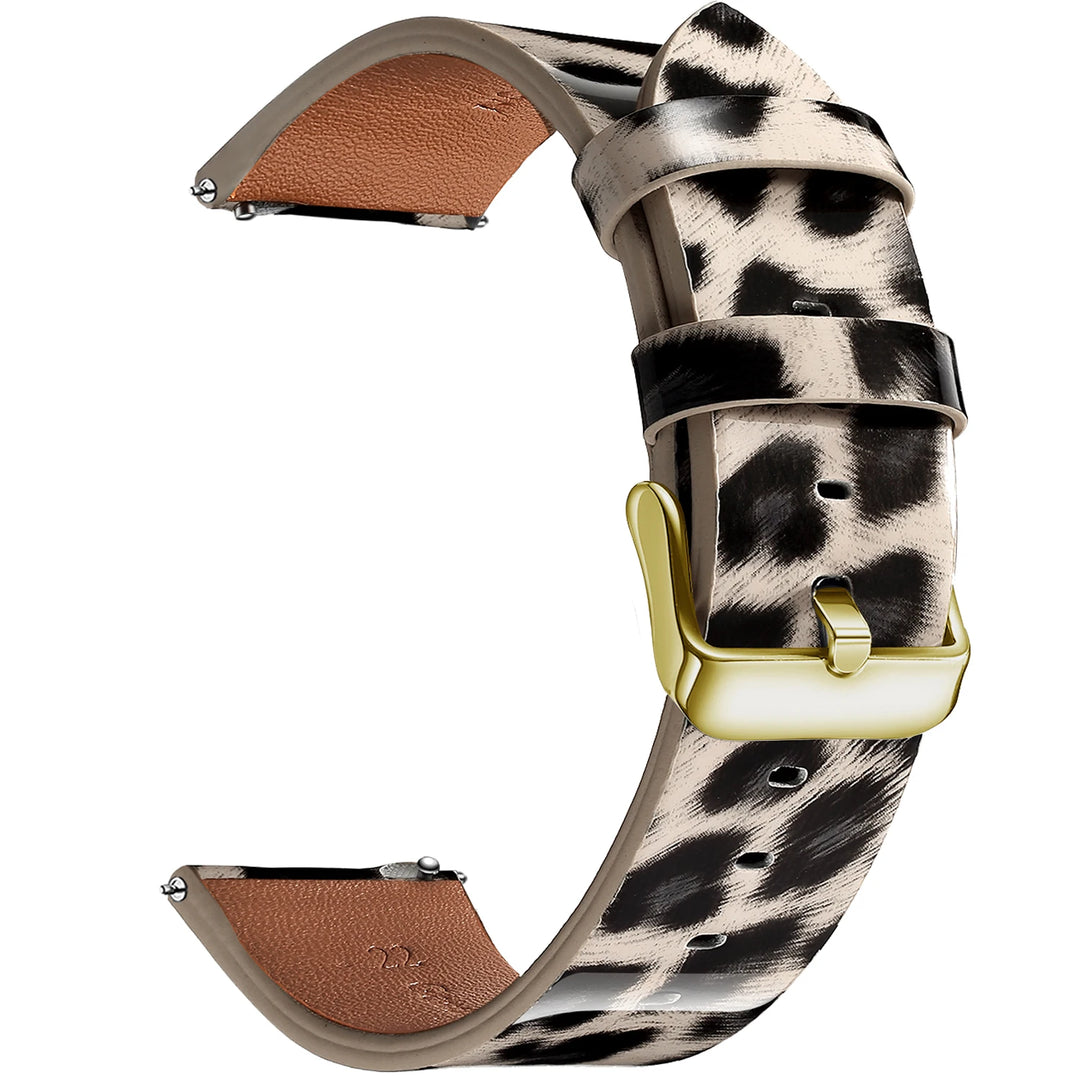 Leopard Print Leather Watch Band 20/22mm (Quick Release)