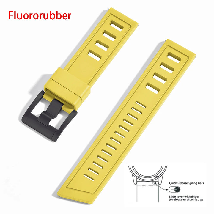 New Design SOFO Fluororubber FKM Watch Strap 20mm 22mm Waterproof Quick Release Watchbands For Each Brand Diving Watches