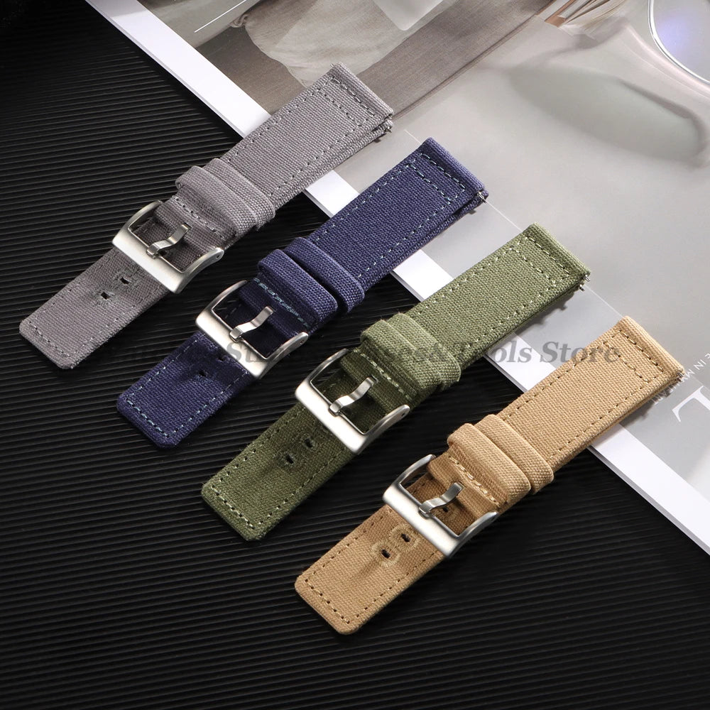18mm 20mm 22mm Nylon Quick Release Watch Band Replacement Canvas Fabric Sport Strap for Seiko for Omega for Military Style Bands
