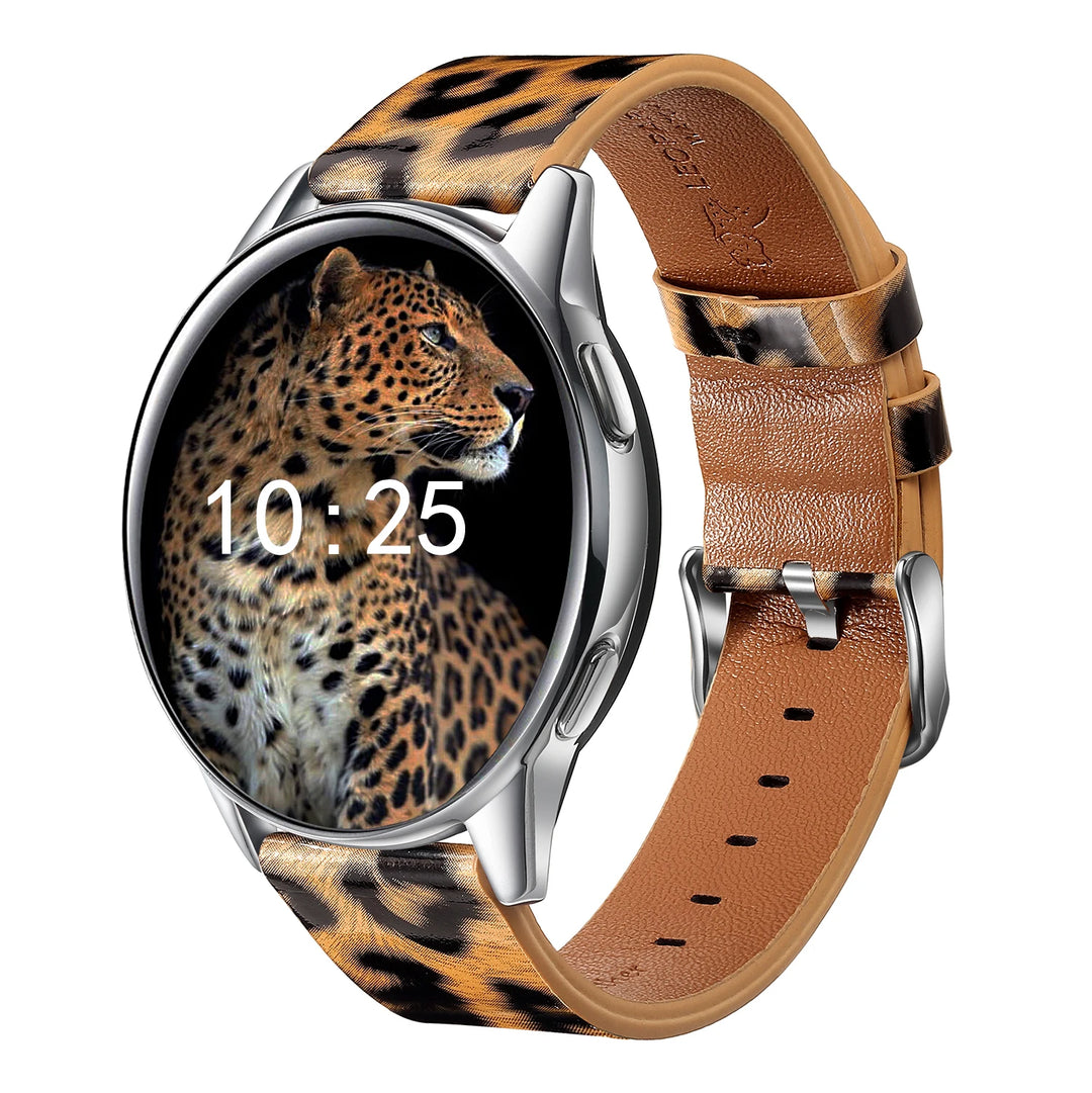 Leopard Print Leather Watch Strap 20/22mm (Quick Release)