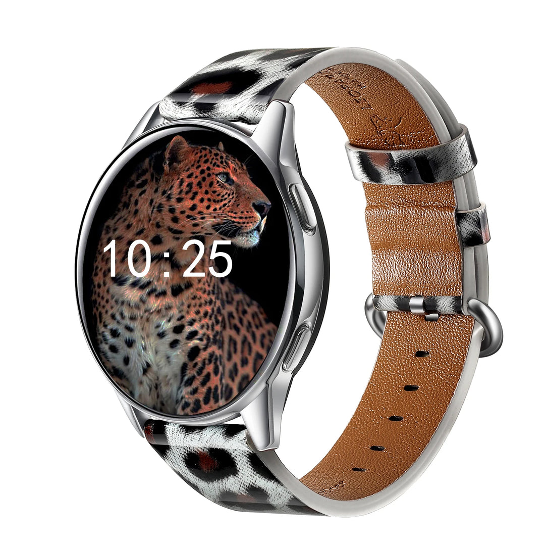 Leopard Print Leather Watch Strap 20/22mm (Quick Release)