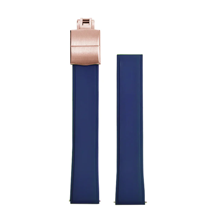 New Design Convex Shape CTS FKM Rubber Watch Strap 19mm 20mm 21mm 22mm CTS Watchbands Quick Release Butterfly Buckle Cut To Size