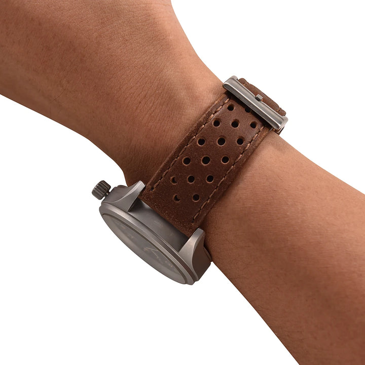 Vintage Racing Leather Watch Strap 18–22mm Quick Release for Omega