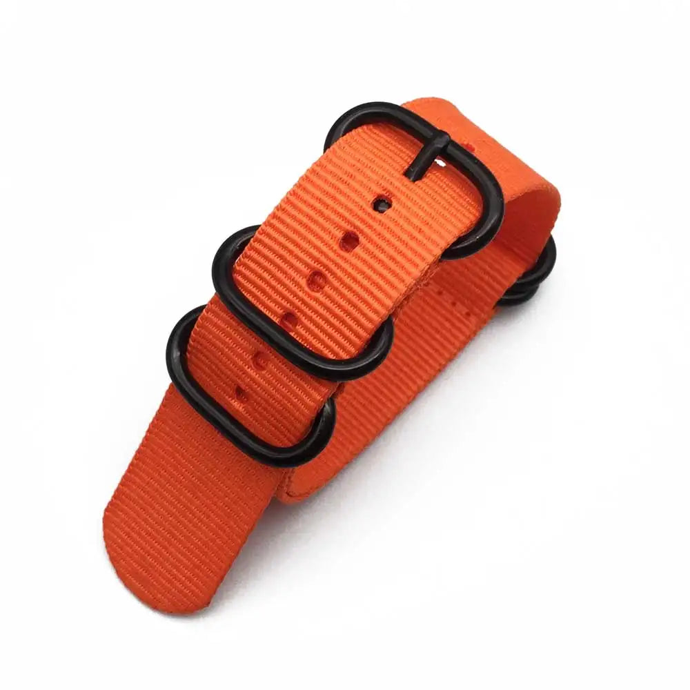 Multicolor Nylon Watch Strap 18–24mm (Black Buckle)