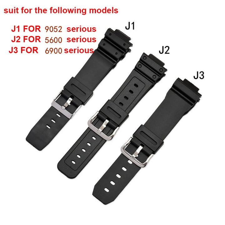 TPU Rubber Watch Strap 16–26mm for Casio G-Shock 9052/5600/6900 Series