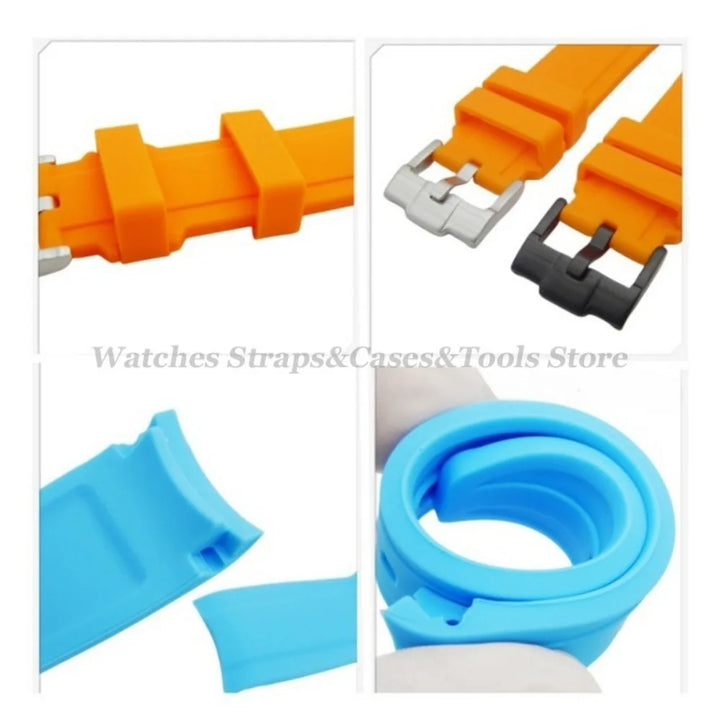 Soft Silicone Watch Strap for Omega for Swatch for MoonSwatch Band Men Women Curved End Diving Rubber Sport Watch Bracelet 20mm