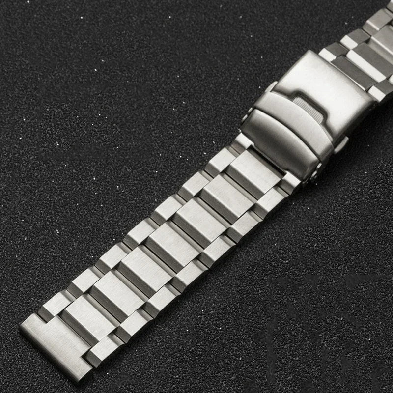 Stainless Steel Metal Watch Strap with Luxury Buckle (18–25mm)