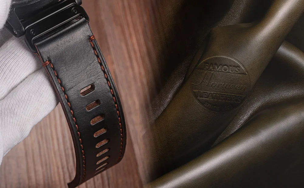 Hemsut Strap For Garmin Quickfit 22 26mm Handmade Retro Horween Leather Watch Band Fenix Epix MARQ Quatic Tactix