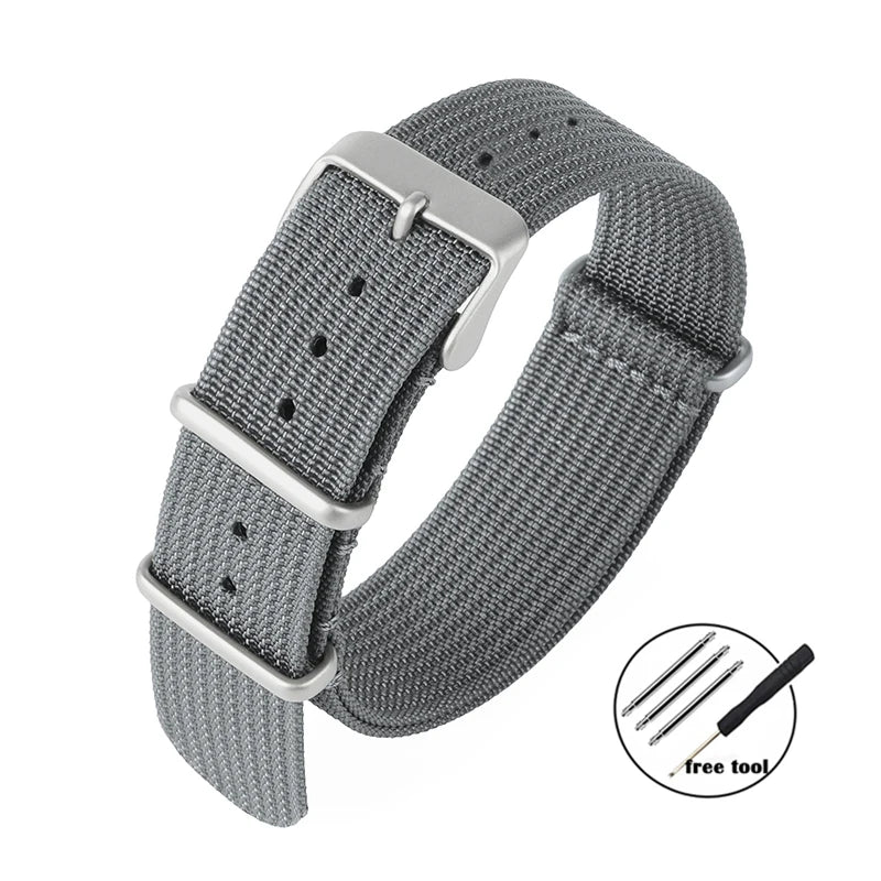 18mm 20mm 22mm High Quality Nylon Strap Military for Rolex Braid Ribbed Sport Bracelet for Samsung Galaxy Watch4/3/5 Watchband