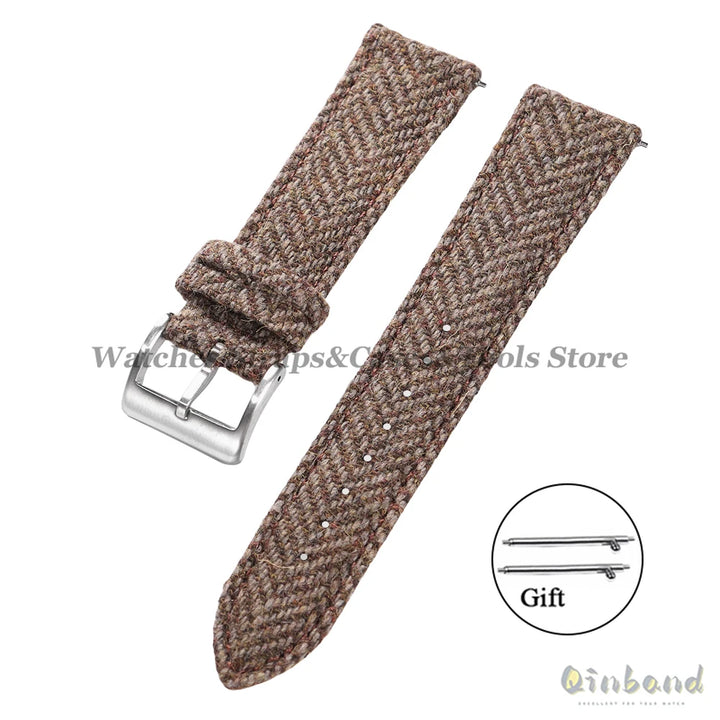Tweed Sailcloth Watch Band Strap 18mm 20mm 22mm for Omega for Seiko Quick Release Weave Bracelet for Men Women Watch Accessories