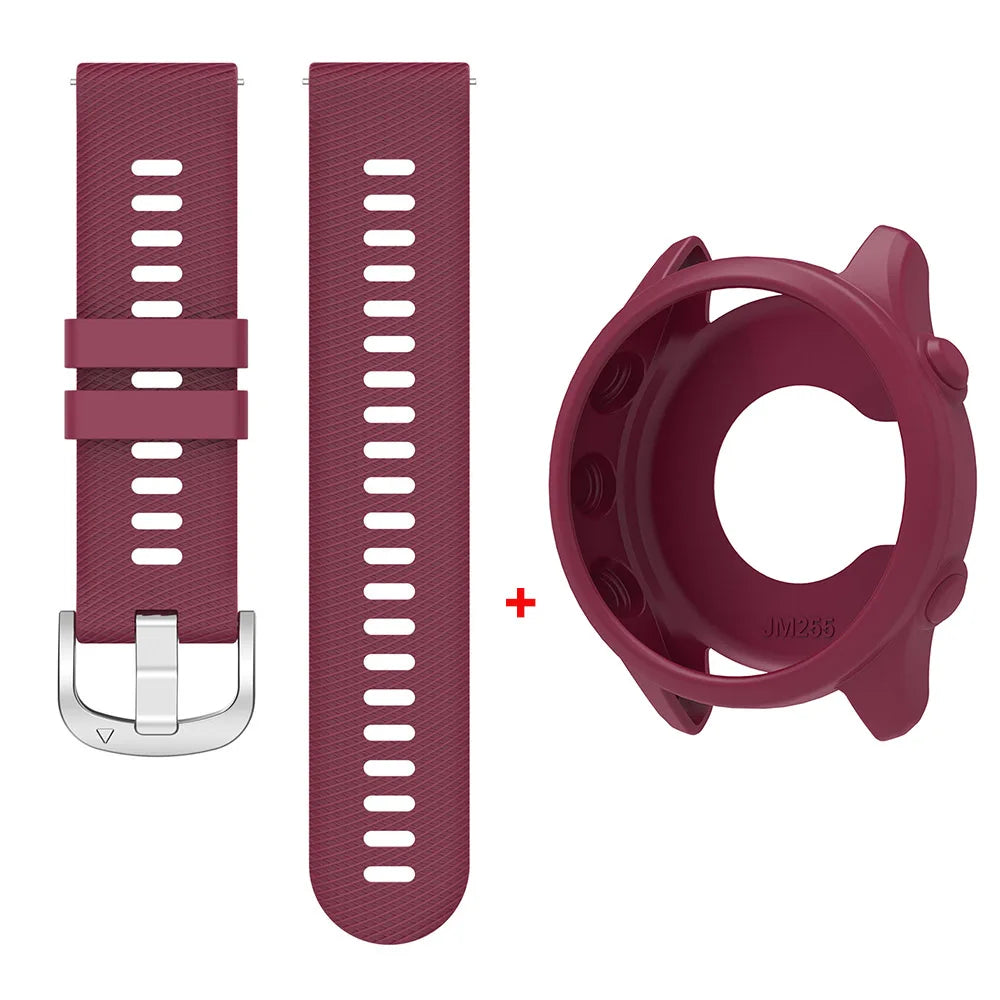 Silicone Strap with Protective Case for Garmin Forerunner 255/265