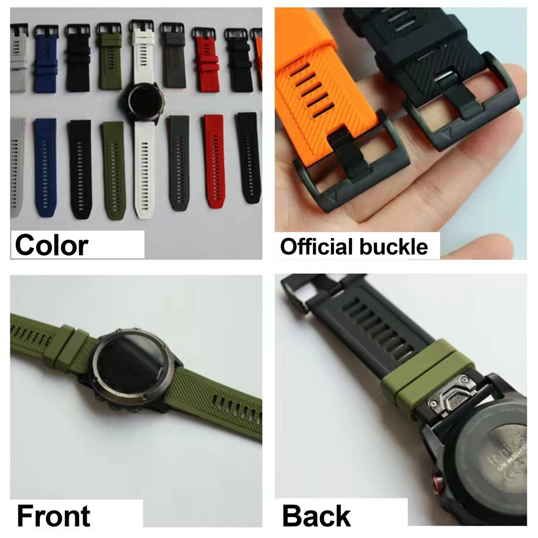 QuickFit Silicone Watch Strap 22/26mm for Garmin Fenix, MARQ, Epix & D2 Series