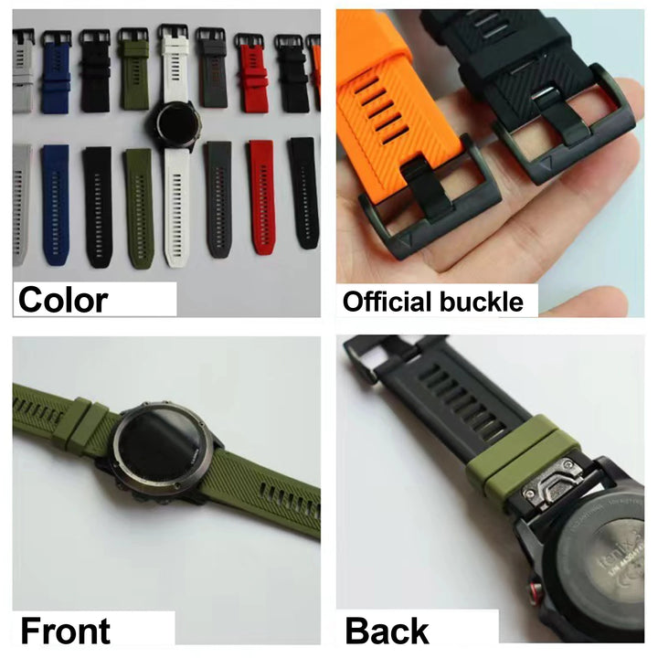 QuickFit Silicone Watch Strap 22/26mm for Garmin Fenix, MARQ, Epix & D2 Series