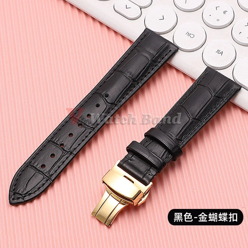 Quick Release Leather Watchband for Omega Business Watch Band for Seiko Butterfly 24mm 22mm 20mm 18mm Buckle Black Brown Strap