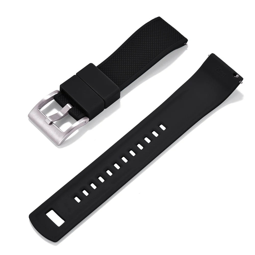 JUELONG Premium Silicone Watch Band 20mm Quick Release Rubber Strap Waterproof Men Women Replacement Watchband